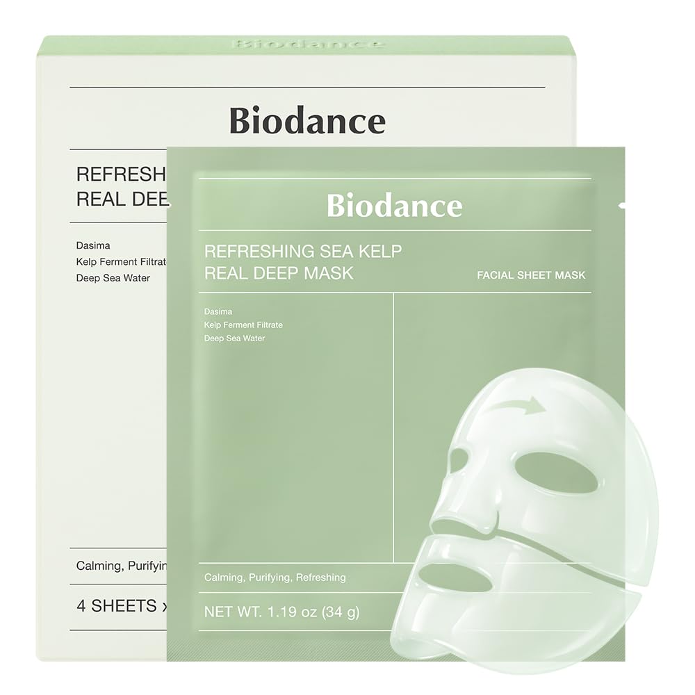BIODANCE Bio-Collagen Real Deep Face Mask 4 Pcs | Hydrogel Overnight Mask | Pore Minimizing and Elasticity Improvement | Korean Face Mask for Glass Skin | Korean Skincare