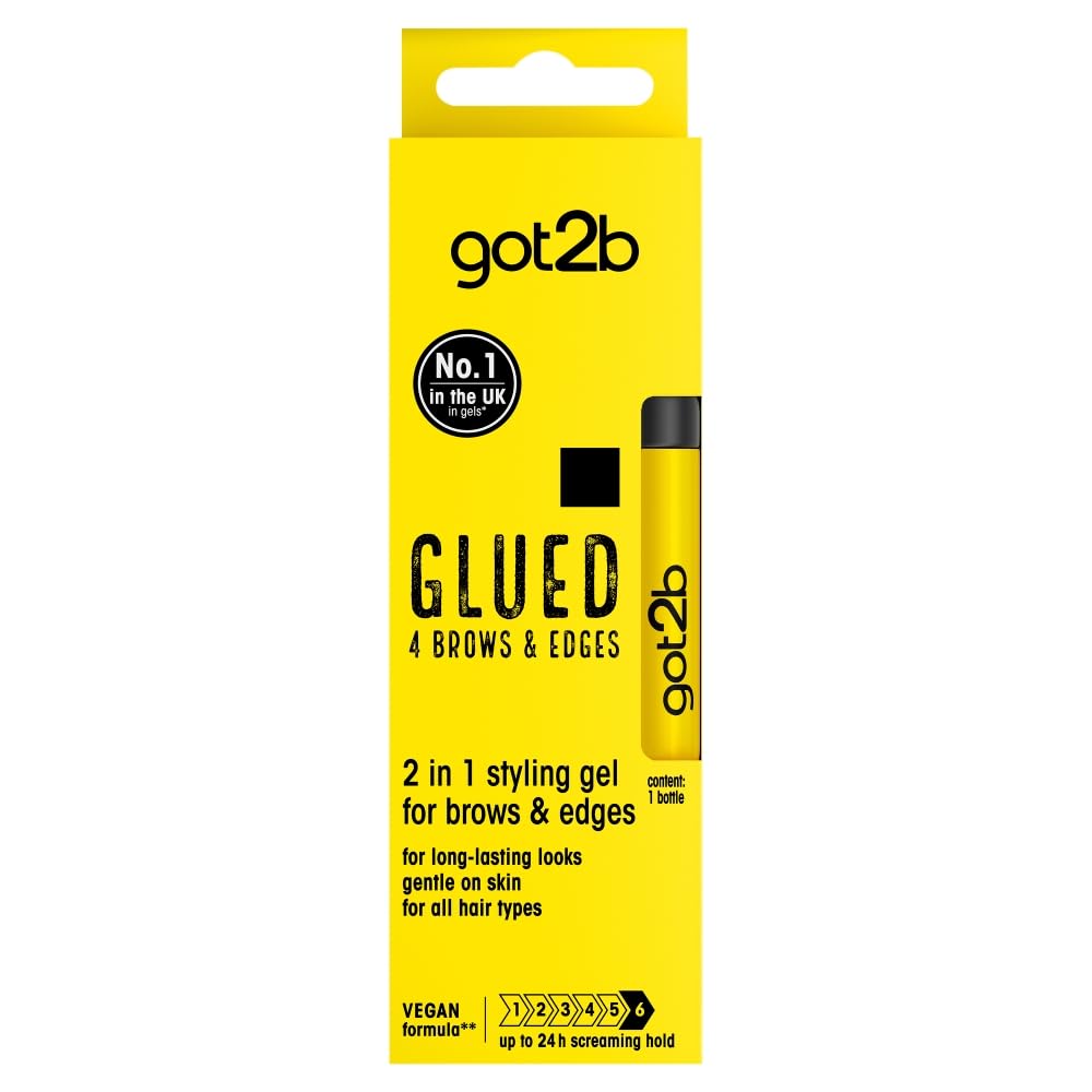 got2b Glued 4 brows & Edges Clear gel 2 in 1 16 ml, Screaming Hold Brow gel, Eyebrow Gel for Long Lasting Looks, Vegan Formula