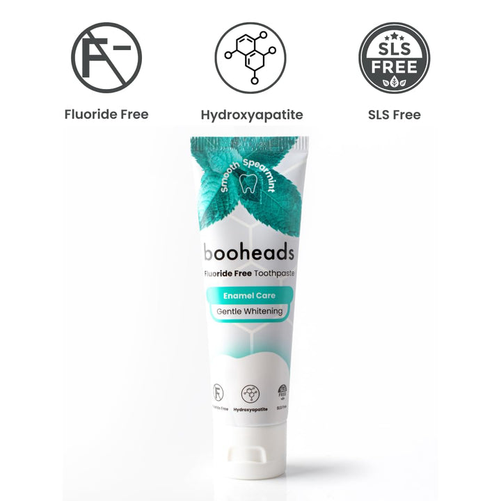 booheads Fluoride-Free Toothpaste with Hydroxyapatite – Natural Enamel Support & Gentle Whitening – Fresh Mint, Vegan, SLS-Free, 100g (1)