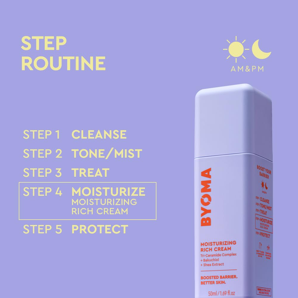 BYOMA Moisturising Gel Cream (50ml) Lightweight Oil Free Daily Moisturiser with Barrier Repair, Niacinamide and Green Tea, for All Skin Types - Alcohol Free, Vegan