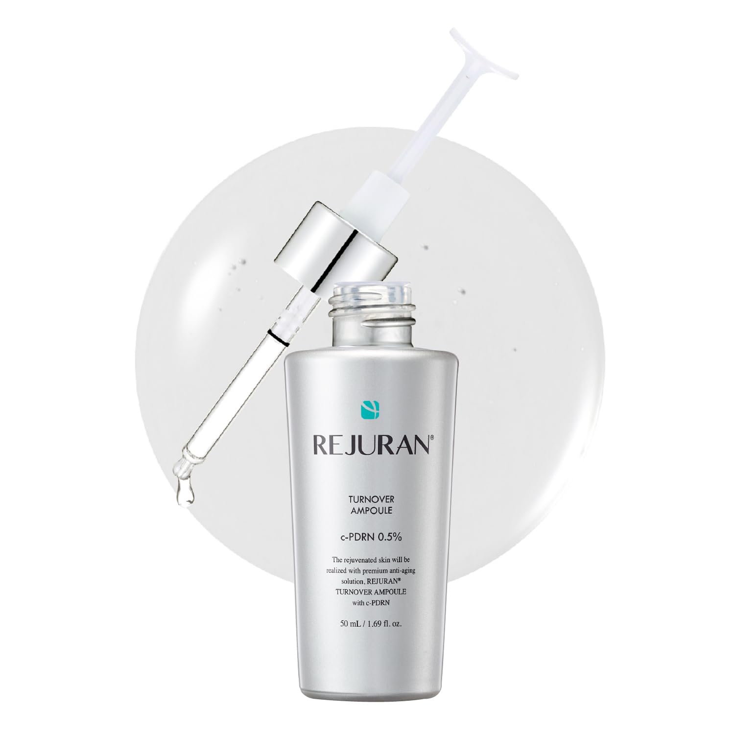 REJURAN® Dual Effect Ampoule, DOT DUAL c-PDRN® - Salmon DNA Face Serum for Deep Rejuvenation, Wrinkle Care, Firming, Skin Elasticity with Visible Anti-Aging Results. Korean Skincare (1.01 fl oz) Halalzen