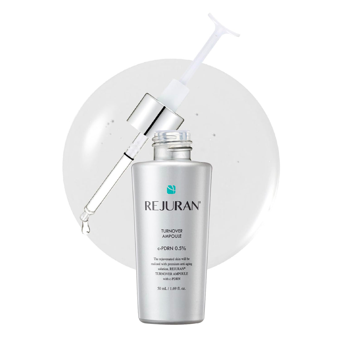 REJURAN® Dual Effect Ampoule, DOT DUAL c-PDRN® - Salmon DNA Face Serum for Deep Rejuvenation, Wrinkle Care, Firming, Skin Elasticity with Visible Anti-Aging Results. Korean Skincare (1.01 fl oz) Halalzen