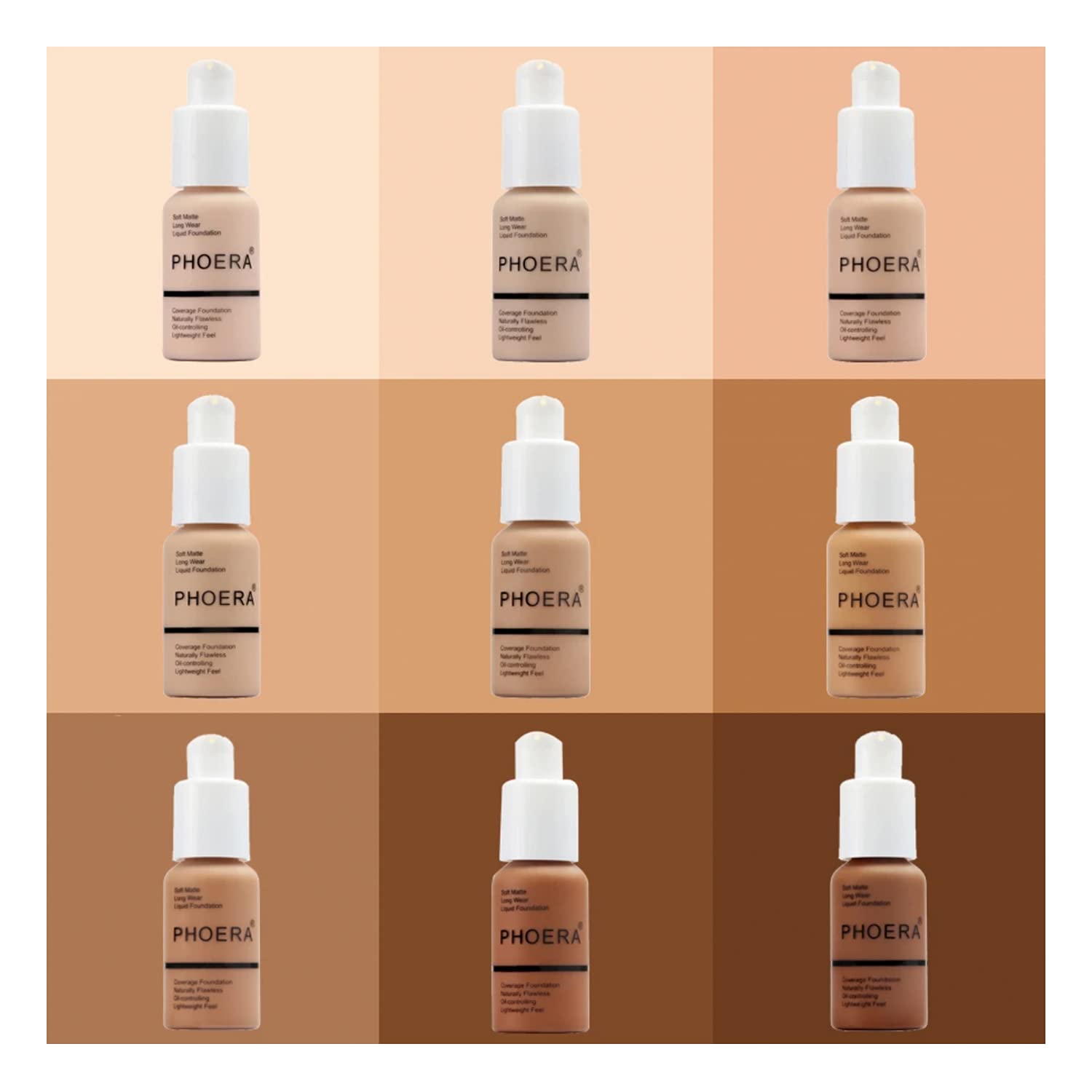 Aquapurity Phoera® Full Coverage Foundation Soft Matte Oil Control Concealer 30ml Long Lasting Flawless Cream Smooth (102 NUDE) Halalzen