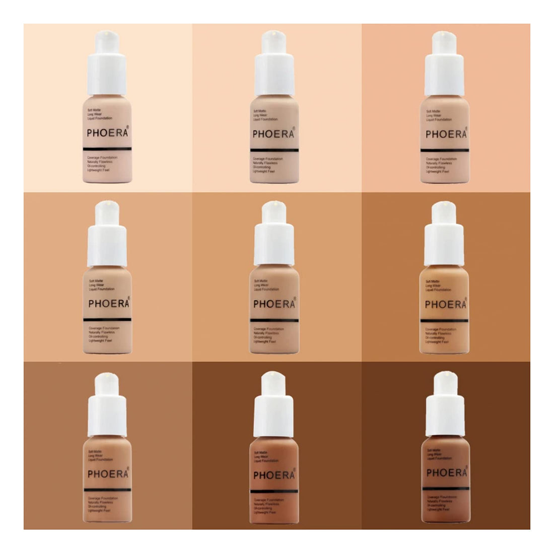Aquapurity Phoera® Full Coverage Foundation Soft Matte Oil Control Concealer 30ml Long Lasting Flawless Cream Smooth (102 NUDE) Halalzen