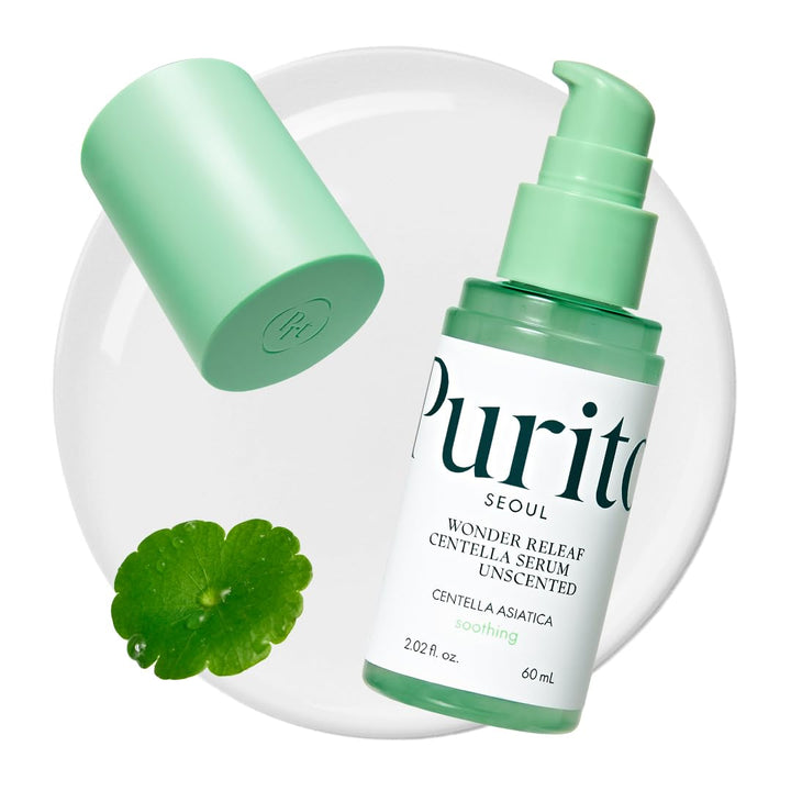 PURITO Centella Unscented Serum, Korean Centella, for All Skin Types, Ampoule, Soothing, Calming, Facial Serum for face, Vegan & Cruelty-Free, Korean Skin Care, 60ml 2fl.oz Halalzen