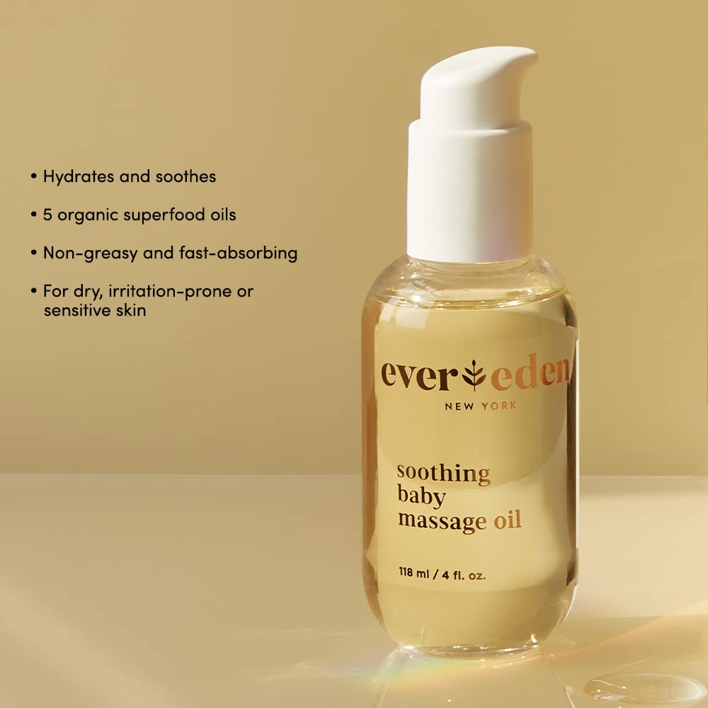 Evereden Soothing Baby Massage Oil 10.1 fl oz. | Clean Baby Care | Non-toxic and Fragrance Free | Clean Ingredients Halalzen