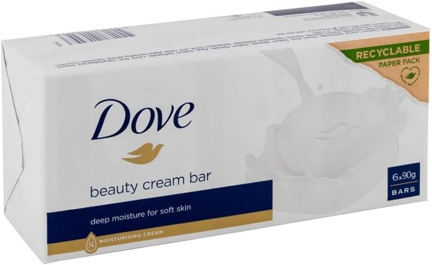 Dove Beauty Cream Bar Classic Original Soap for Shower & Bath Cleansing Normal & Sensitive Skin, Pack of 6 Halalzen