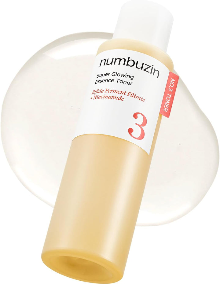 numbuzin No.3 Toner | Super Glowing Essence Toner | Skin Radiance, Pore Tightening, Skin Texture, Hydration | Fermented Ingredients, Niacinamide, Galactomyces | 200 ml Halalzen