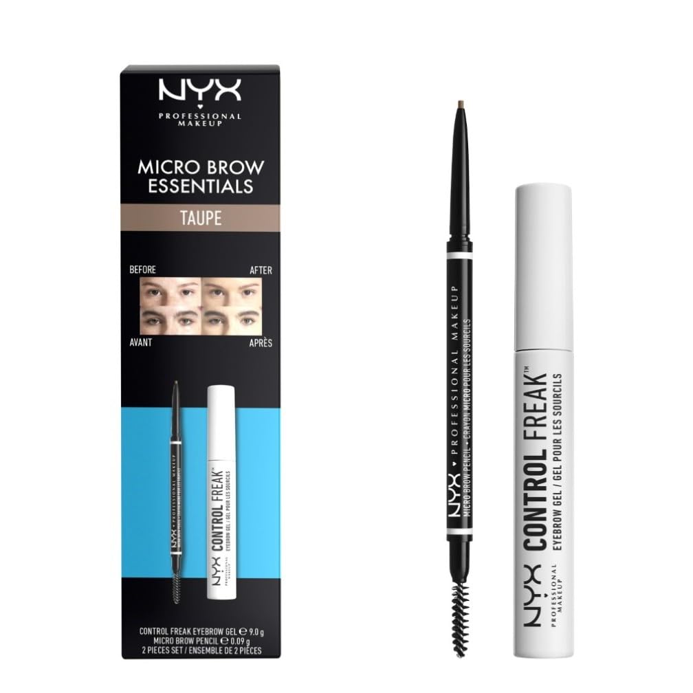 NYX Professional Makeup Brow Pencil, Micro Brow Dual Ended Ultrafine Pencil Tip with Mechanical Brow Tool and Spoolie Brush, Vegan Formula, Shade: Ash Brown