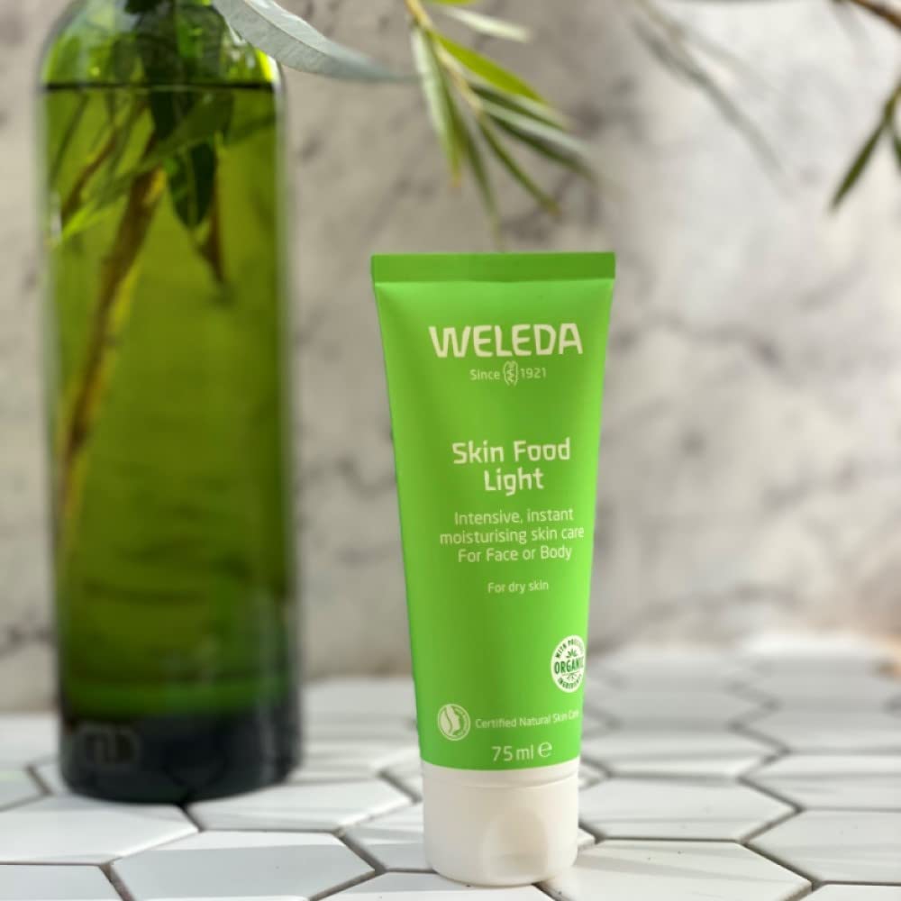 Weleda Skin Food Light, Dry Skin Moisturiser, Moisturising Cream & Primer, Face & Body, For Men & Women, Multiple Uses, 100% Certified Natural, Organic, 75ml