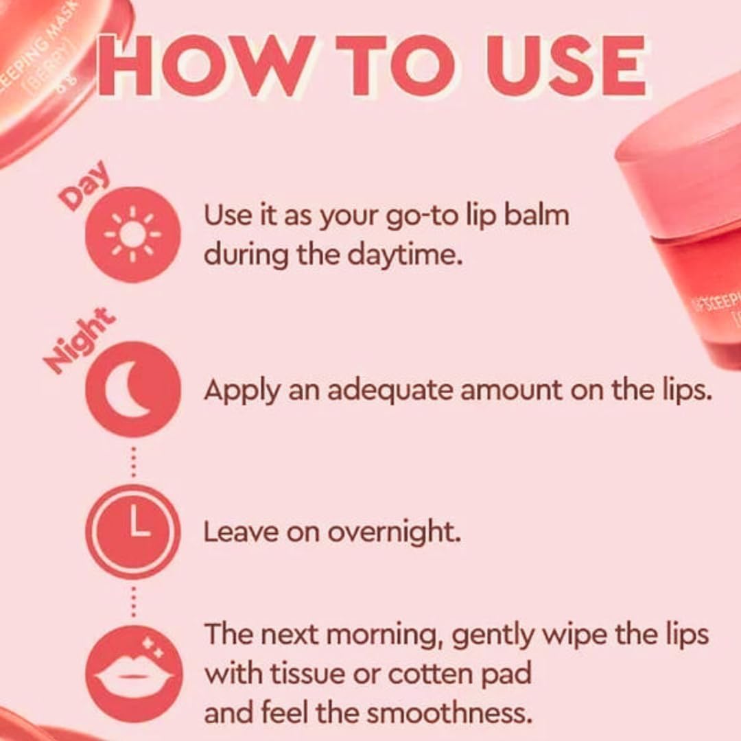 LANEIGE Lip Sleeping Mask EX – Intensive Overnight Lip Treatment with Berry Complex – Deep Hydration and Nourishment for Dry, Chapped Lips – Smooth, Soft and Supple Lips by Morning (20g) Halalzen
