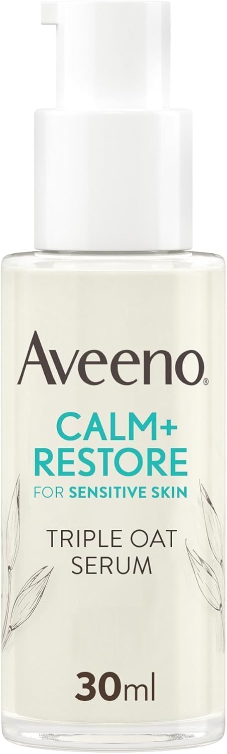 AVEENO Face CALM+RESTORE Triple Oat Serum (1 x 30ml), Instantly Smoothing Face Serum with Triple Oat Complex and Calming Feverfew for Fortified Skin, 24h Moisturisation, Face Care for Sensitive Skin Halalzen
