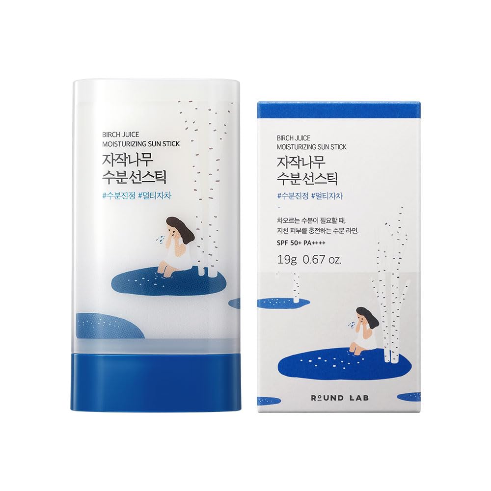 ROUND LAB Birch Juice Moisturizing Sunscreen SPF 50, Hydrating Lotion-like Lightweight Glow Sunscreen for Sensitive Skin, No White Cast, Fragrance-Free, Protector Solar, Korean Sunscreen, 50ml