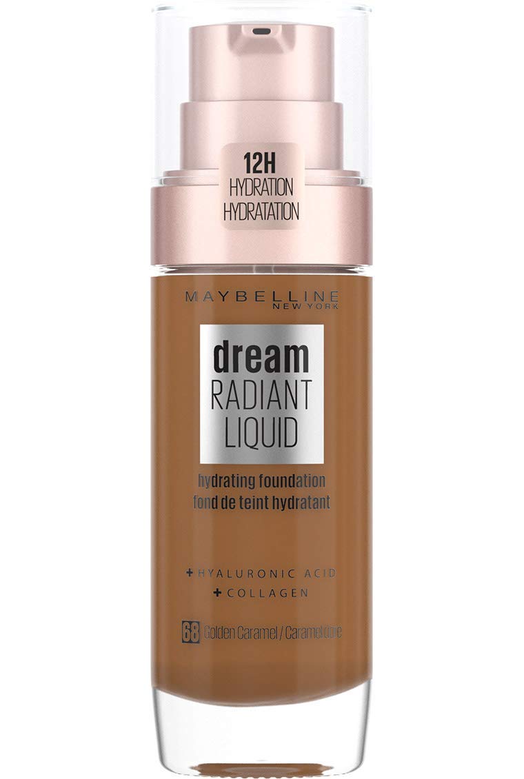 Maybelline Foundation, Dream Radiant Liquid Hydrating Foundation with Hyaluronic Acid and Collagen - Lightweight, Medium Coverage Up to 12 Hour Hydration, 30 Sand Halalzen