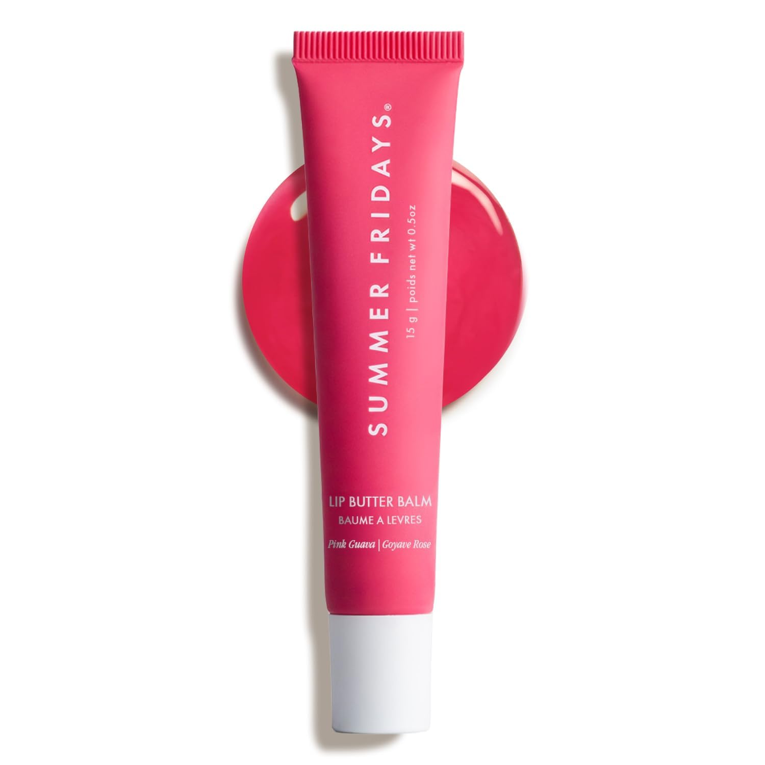 Summer Fridays Tinted Lip Butter Balm - Conditioning Vegan Lip Balm for Instant Moisture, Shine & Hydration - Sheer-Tinted, Soothing Skincare - Pink Sugar (.5 Oz)