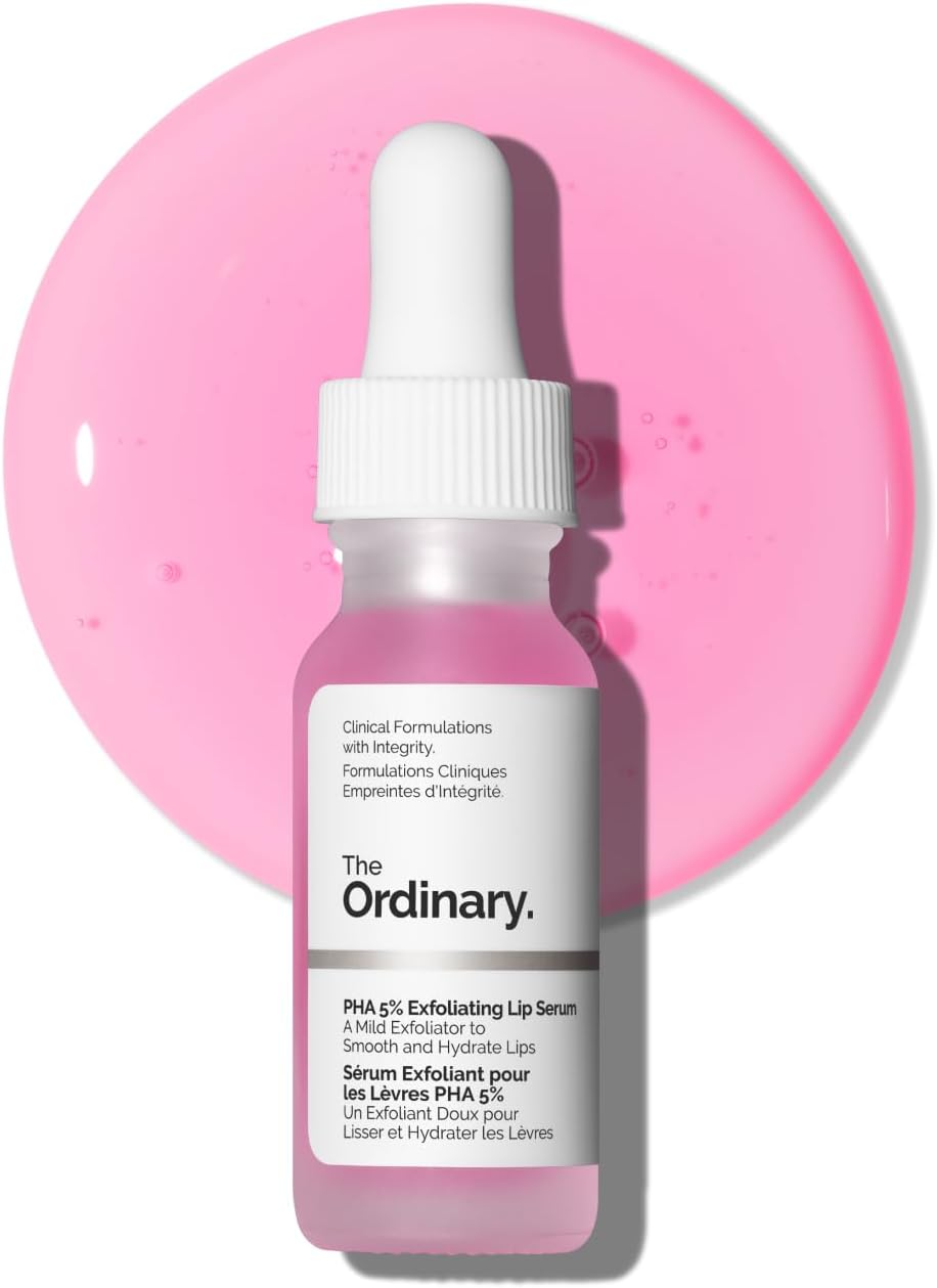 The Ordinary PHA 5% Exfoliating Lip Serum, Hydrating Overnight Lip Exfoliator Treatment, 15ml Halalzen
