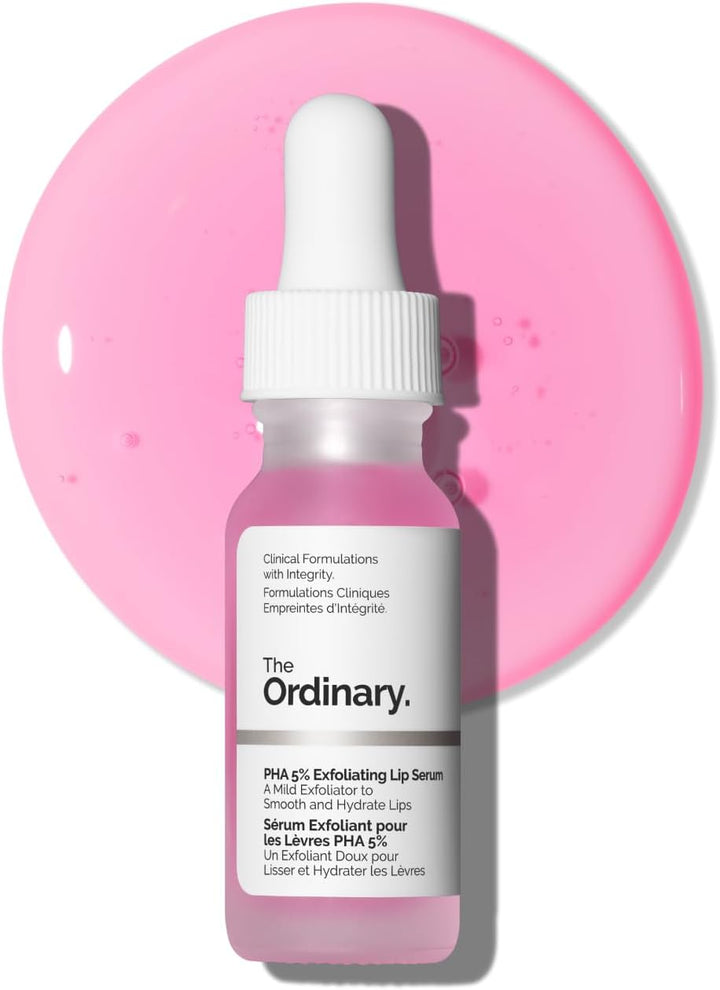 The Ordinary PHA 5% Exfoliating Lip Serum, Hydrating Overnight Lip Exfoliator Treatment, 15ml Halalzen