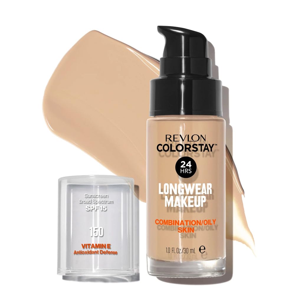 Revlon Colorstay Liquid Foundation Makeup for Combination/Oily Skin SPF15 Medium to Full Coverage (30ml) Matte Finish, Buff (150) Unisex Halalzen