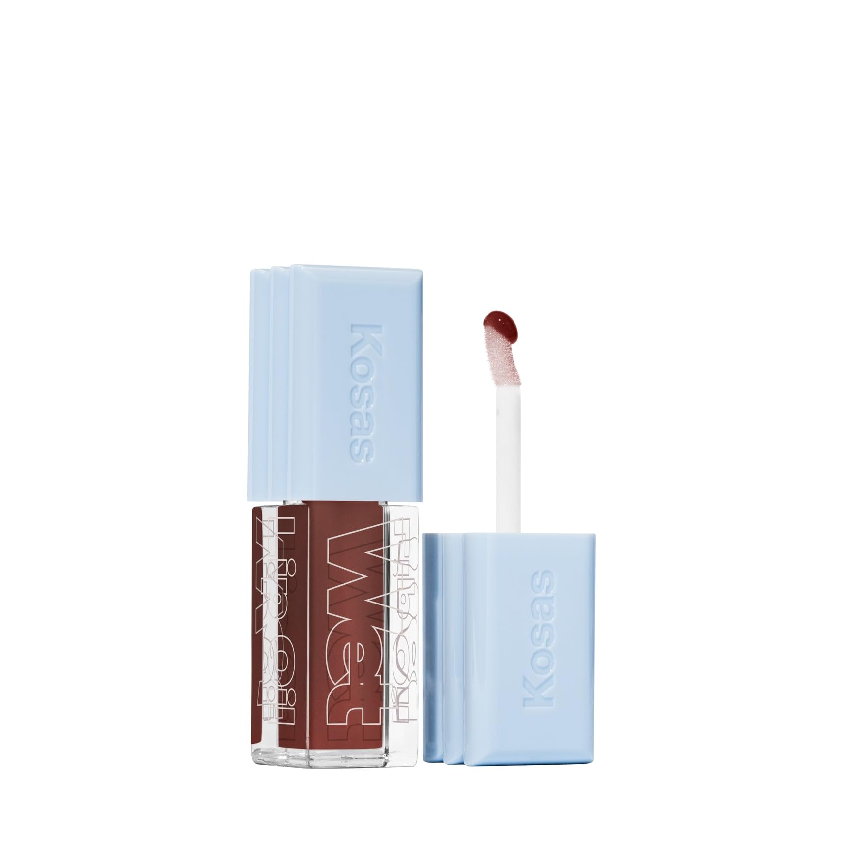 Kosas Wet Lip Oil Gloss - Hydrating Lip Plumping Treatment with Hyaluronic Acid & Peptides, Non-Sticky Finish (Malibu) Halalzen
