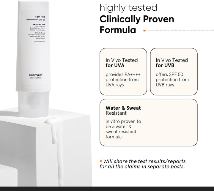 Minimalist SPF 50 Light Fluid Sunscreen Halalzen