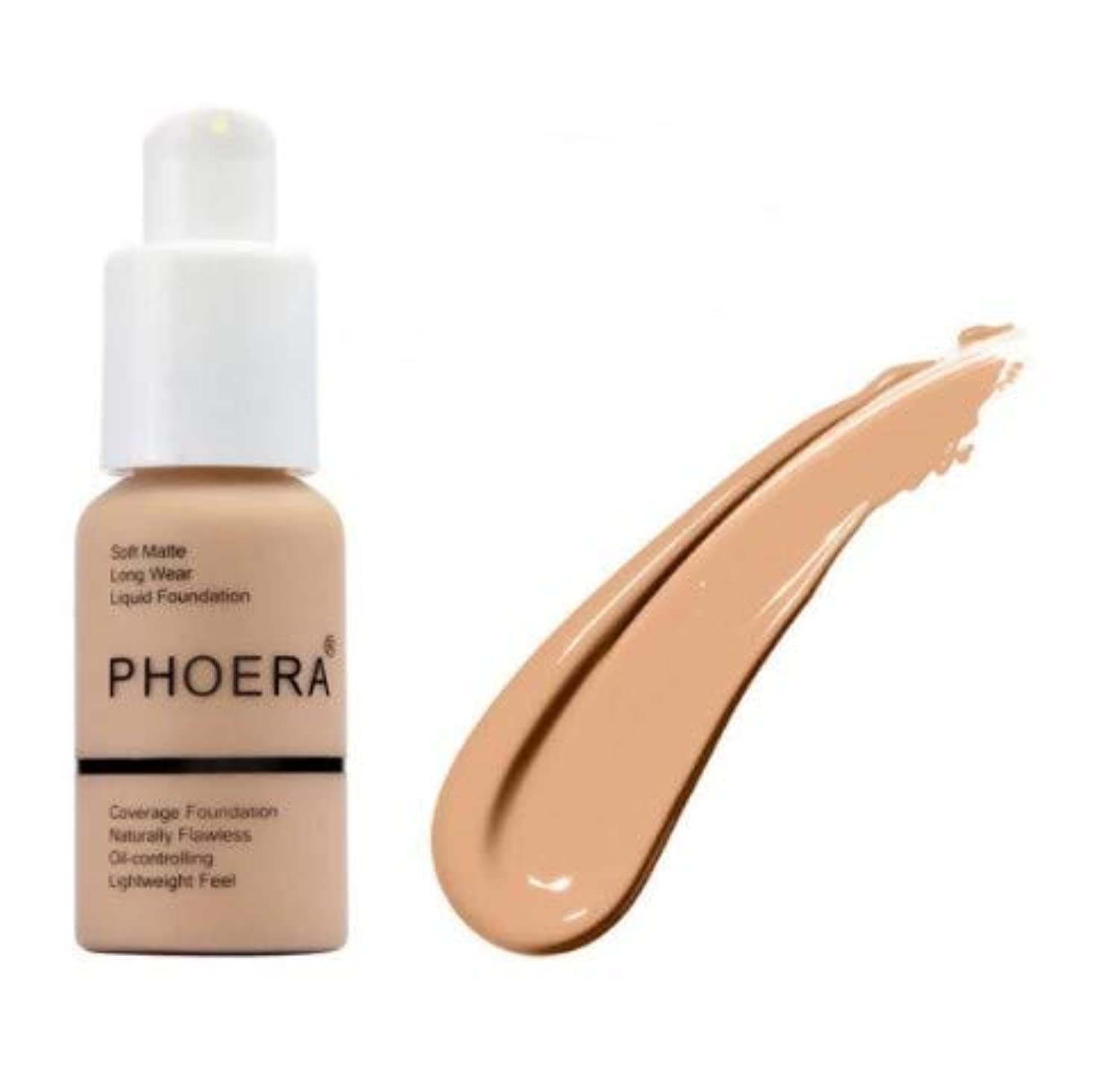 Aquapurity Phoera® Full Coverage Foundation Soft Matte Oil Control Concealer 30ml Long Lasting Flawless Cream Smooth (102 NUDE) Halalzen