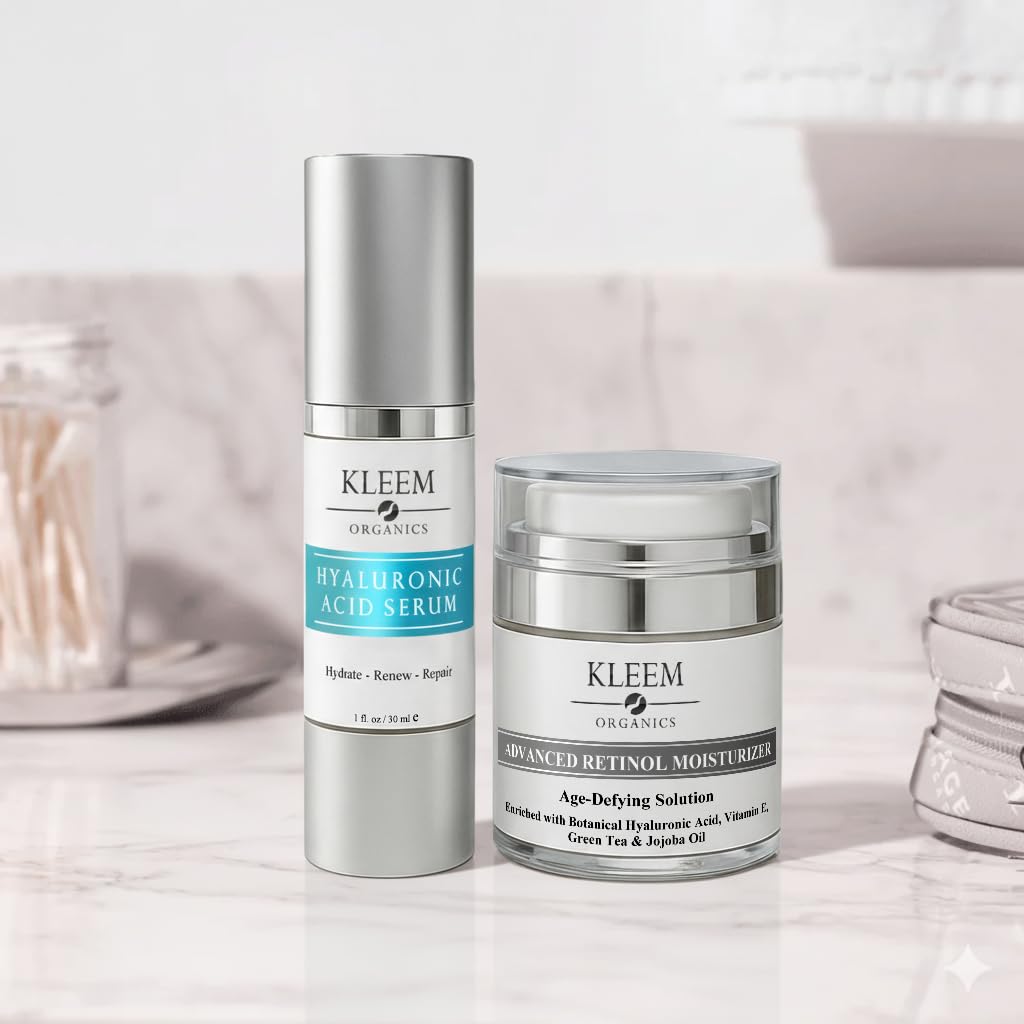 Kleem Retinol Night Cream – Anti Wrinkle Face Cream with Hyaluronic Acid & Panthenol – Anti Aging Cream for Fine Lines, Dark Spots & Uneven Skin Tone – Gentle Formula, 50ml