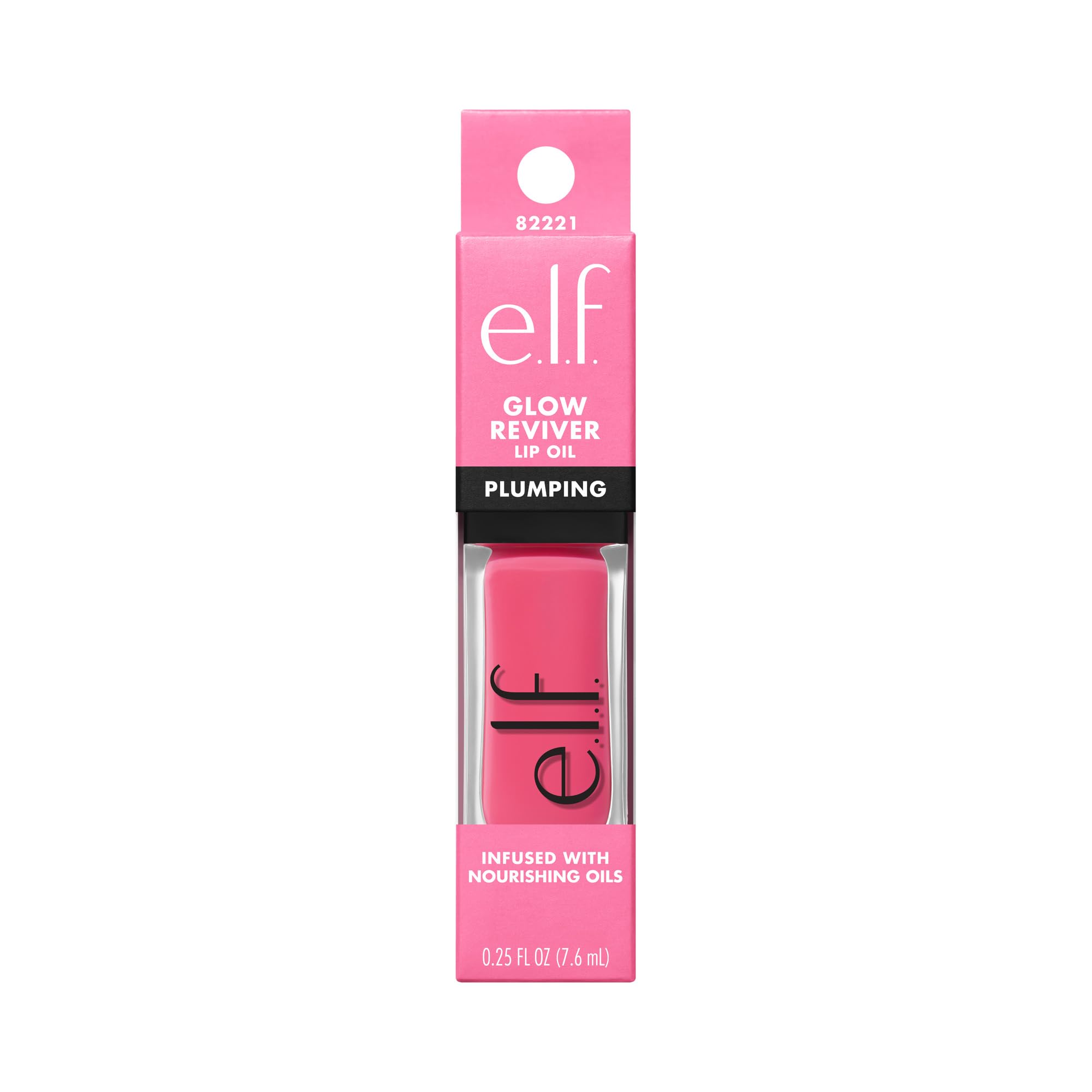 e.l.f. Glow Reviver Plumping Lip Oil, Tinted Lip Plumper for a High-Shine, Plump Finish, Infused with Jojoba Oil, Vegan & Cruelty-Free, Piggy Bank