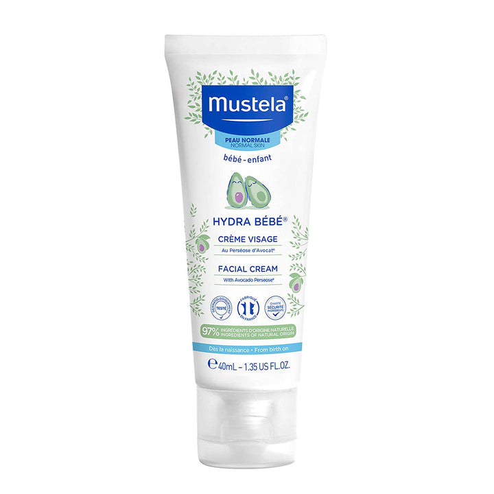 Mustela Hydra Bebe Face Cream – Daily Baby Moisturizer with Natural Avocado, Jojoba Oil & Shea Butter - 1.35 fl. oz. - Packaging may vary Halalzen