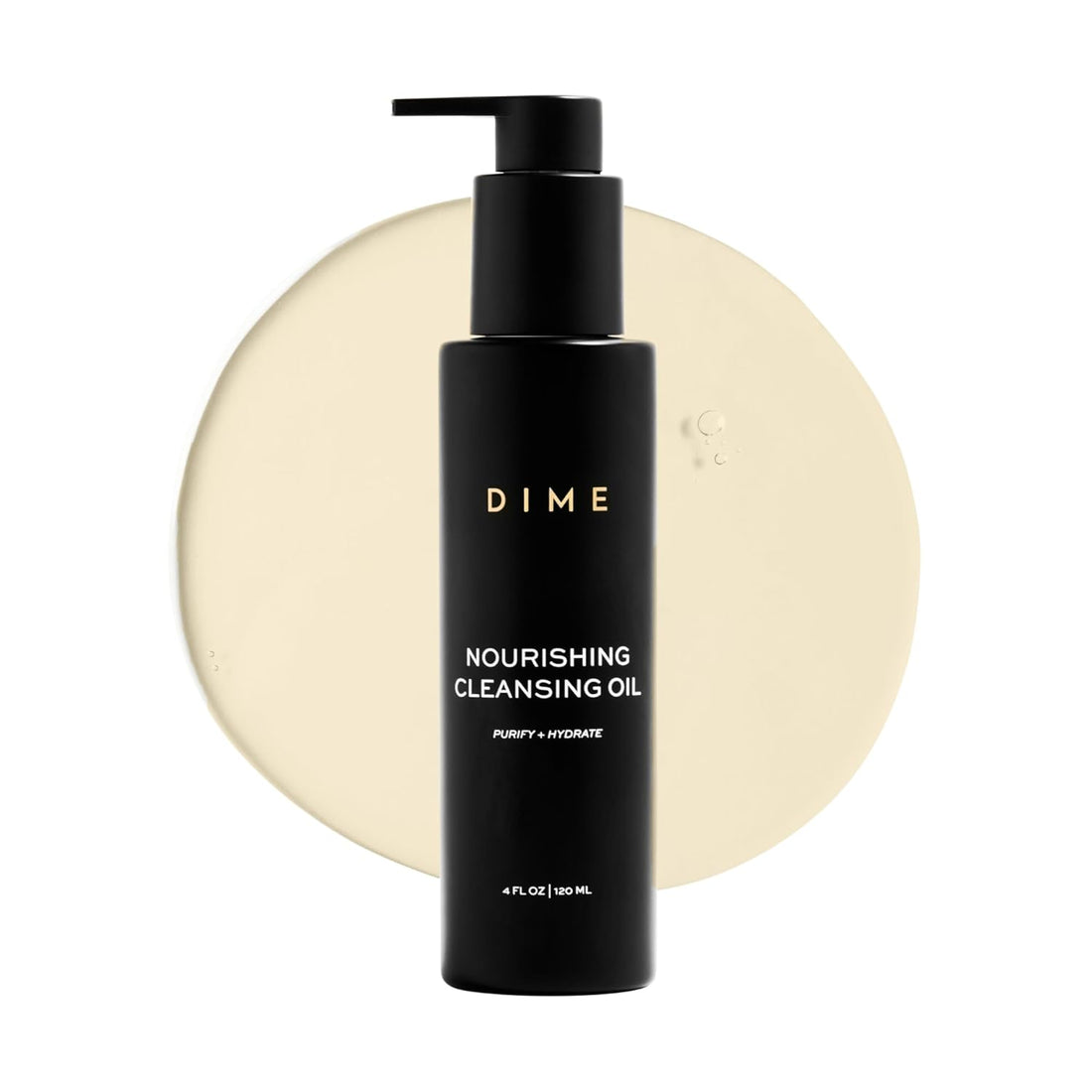 DIME Beauty Nourishing Cleansing Oil - 2-in-1 Cleanser & Makeup Remover with Meadowfoam, Jojoba & Elderberry Oil - Hydrating Oil Face Wash for All Skin Types, Vegan, Cruelty-Free, 4 oz / 120 ml