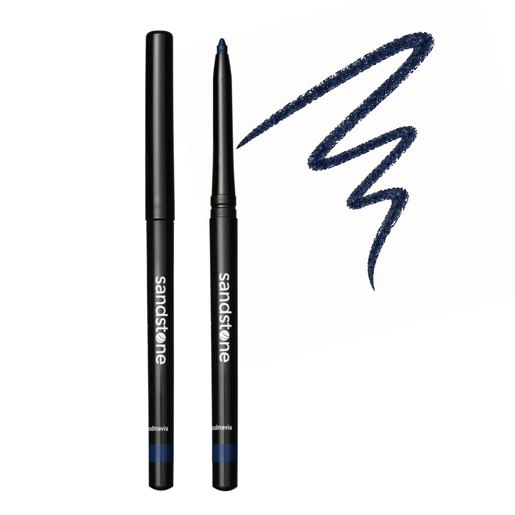 Sandstone Scandinavia Waterproof Eyeliner Pencil - Long-Lasting Gel Eye Liner for Sensitive Eyes - Hypoallergenic & Smudge-Proof - Fragrance-Free, Vegan & Allergy Tested (Black) Halalzen