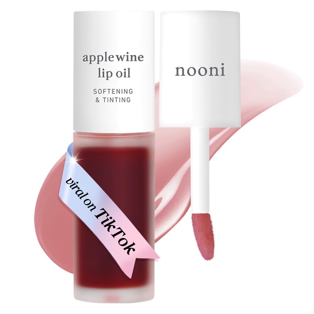 NOONI Korean Lip Oil - Applepeony | Long-Lasting, Moisturizing, Plumping, Revitalizing for Dry Lips, Waterproof, No Peel Off, Hydrating Lip Stain, Stocking Stuffers, Cute Stuff, 0.12 FL Oz Halalzen