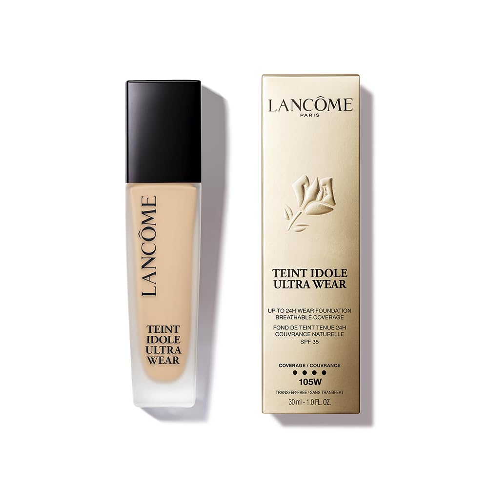 Lancôme Teint Idole Ultra Wear Foundation, Up to 24H Longwear, Liquid Foundation with Buildable Coverage, Natural Matte Finish, Hyaluronic Acid & SPF 35, 30ml Halalzen