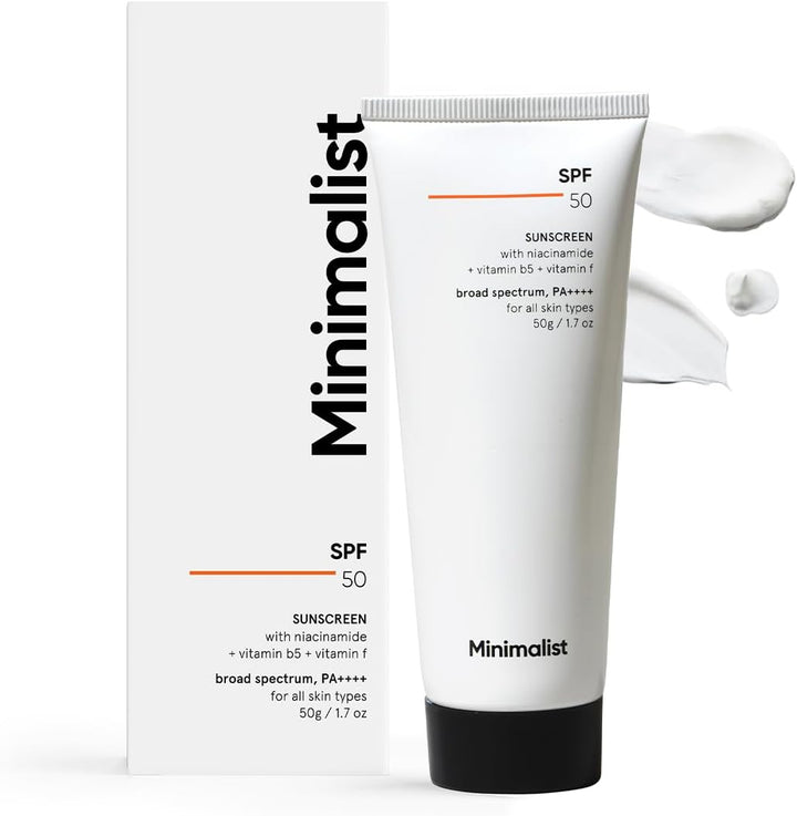 Minimalist Sunscreen SPF 50 Lightweight, No White Cast, Broad Spectrum PA ++++, Acne Safe| For Men & Women, 50 g (Pack of 1) Halalzen