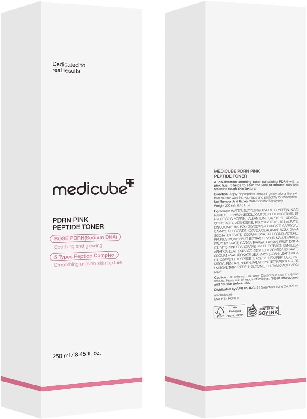 medicube Salmon DNA PDRN Pink CICA Soothing Toner I Pink Glow Toner for Skin Boosting, Soothing and Calming, Uneven Skin Tone, Peptide & Niacinamide, Korean Skin Care (250ml)