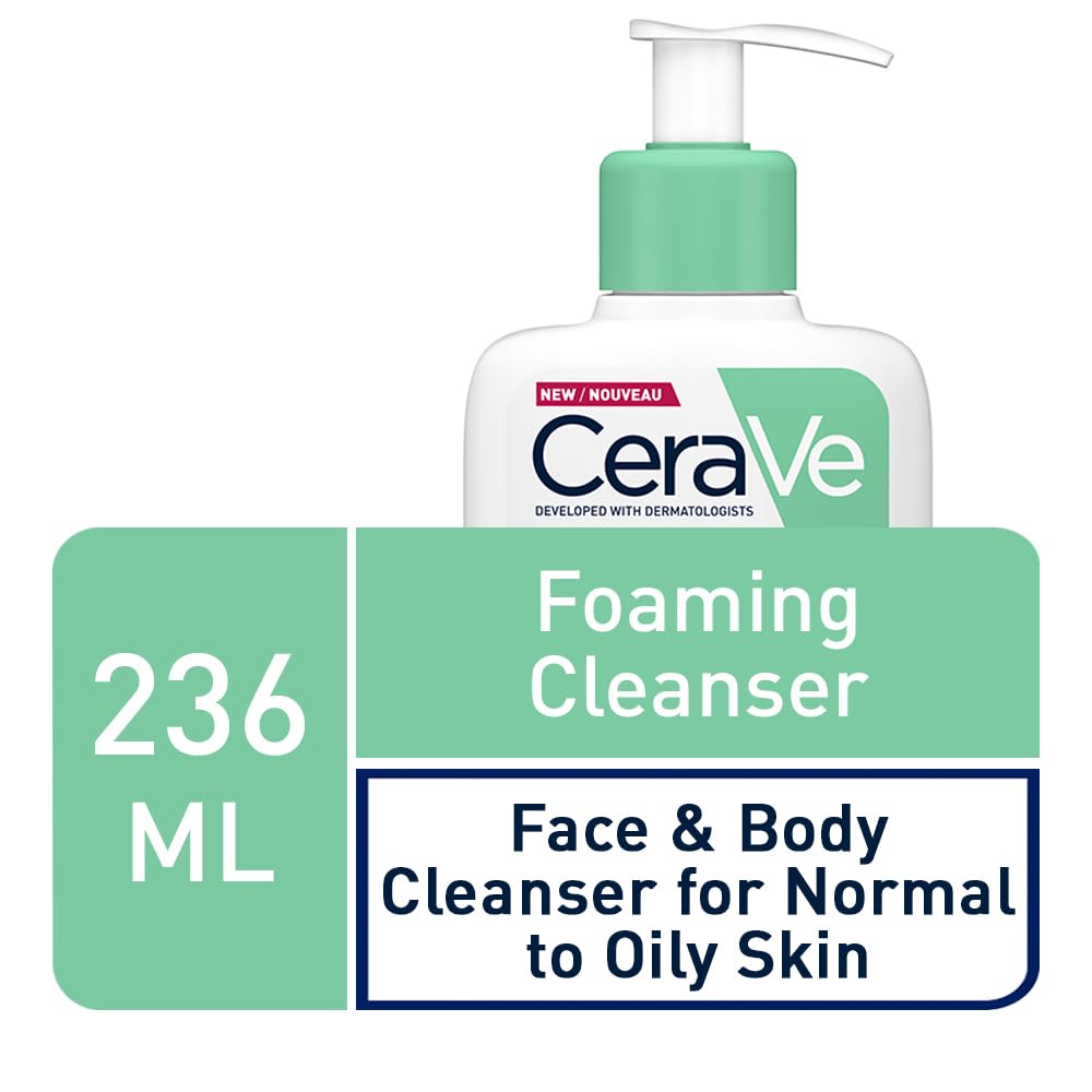 CeraVe Foaming Cleanser for Normal to Oily Skin with Niacinamide and 3 Essential Ceramides