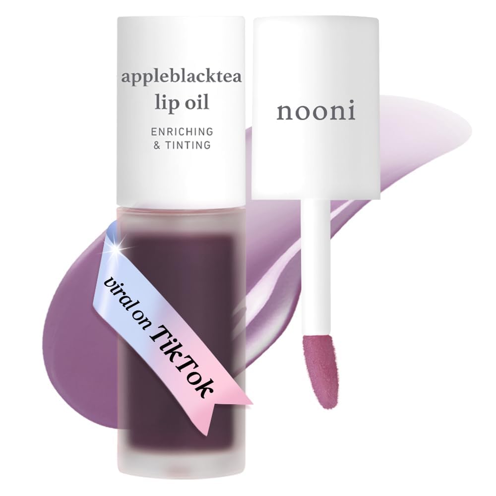 NOONI Korean Lip Oil - Applepeony | Long-Lasting, Moisturizing, Plumping, Revitalizing for Dry Lips, Waterproof, No Peel Off, Hydrating Lip Stain, Stocking Stuffers, Cute Stuff, 0.12 FL Oz Halalzen