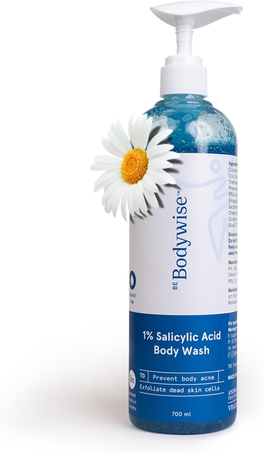 Be Bodywise 1% Salicylic Acid Exfoliating Body Wash Shower Gel 250ml | Prevents Body Acne, Bumpy skin & Deep cleanses | Suitable for All Skin Types.