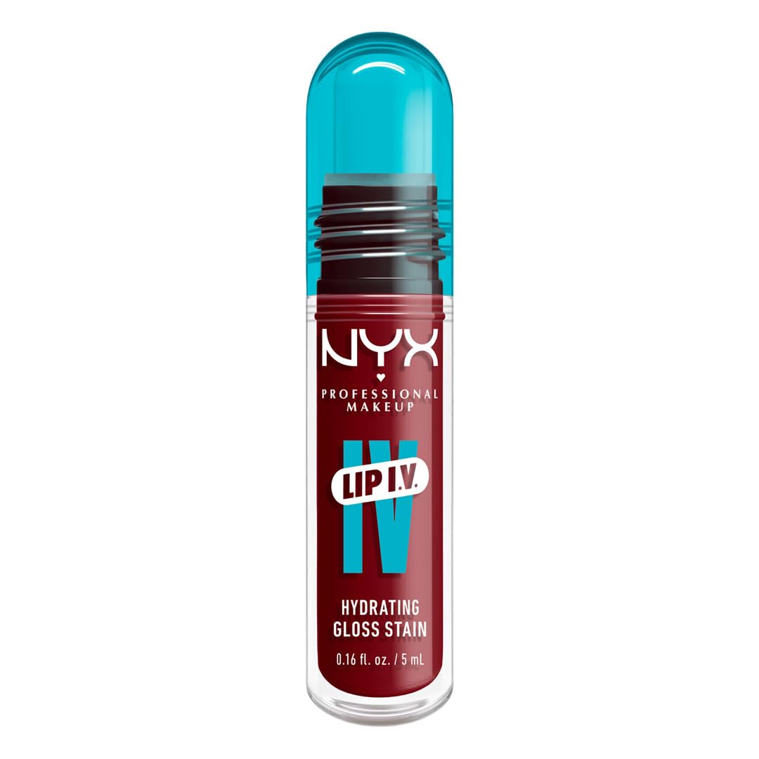 NYX PROFESSIONAL MAKEUP Lip IV Hydrating Glossy Lip Stain, Long-Lasting, Tinted, Vegan Formula with 12 HR Hydration - Hydra Honey (Brown)