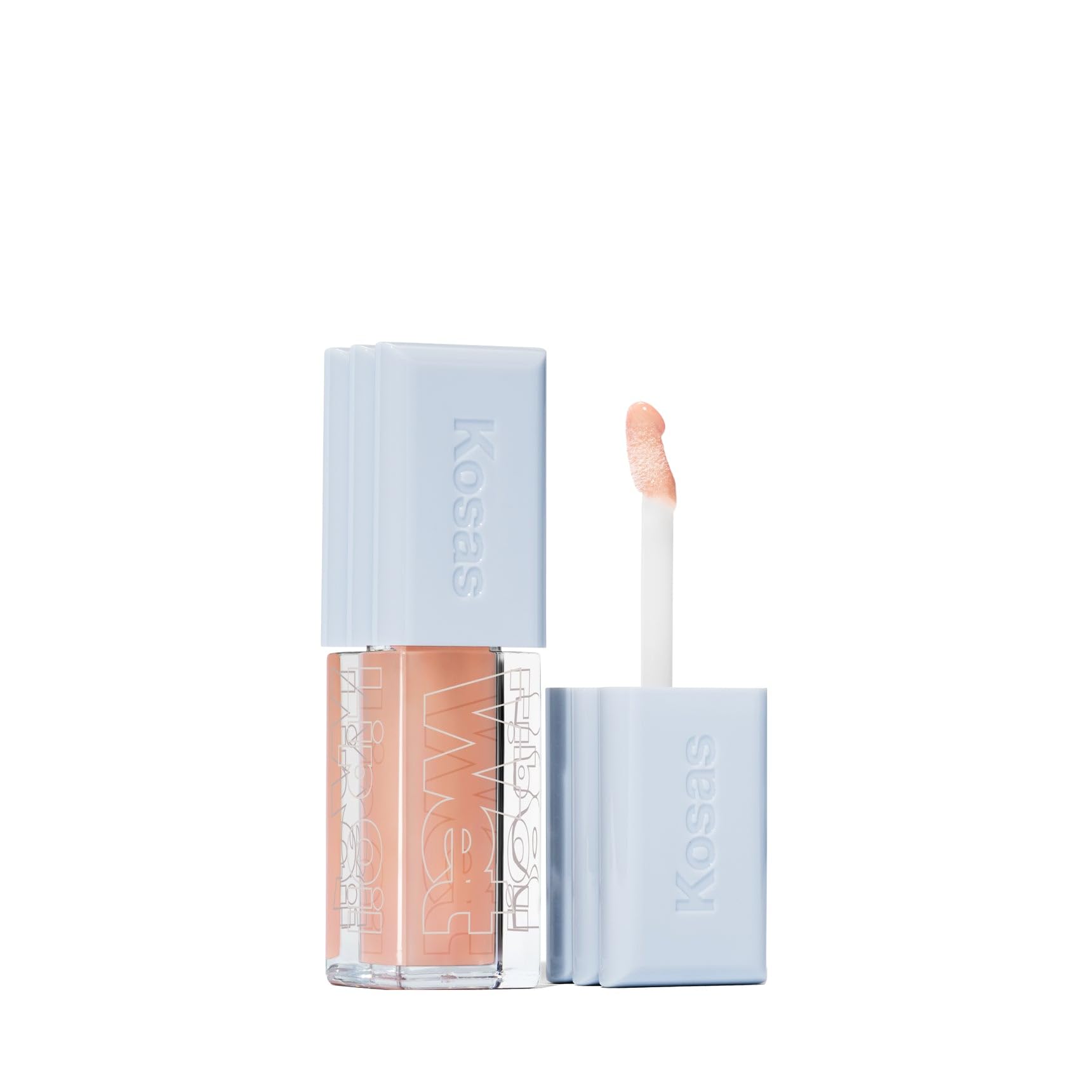 Kosas Wet Lip Oil Gloss - Hydrating Lip Plumping Treatment with Hyaluronic Acid & Peptides, Non-Sticky Finish (Malibu) Halalzen