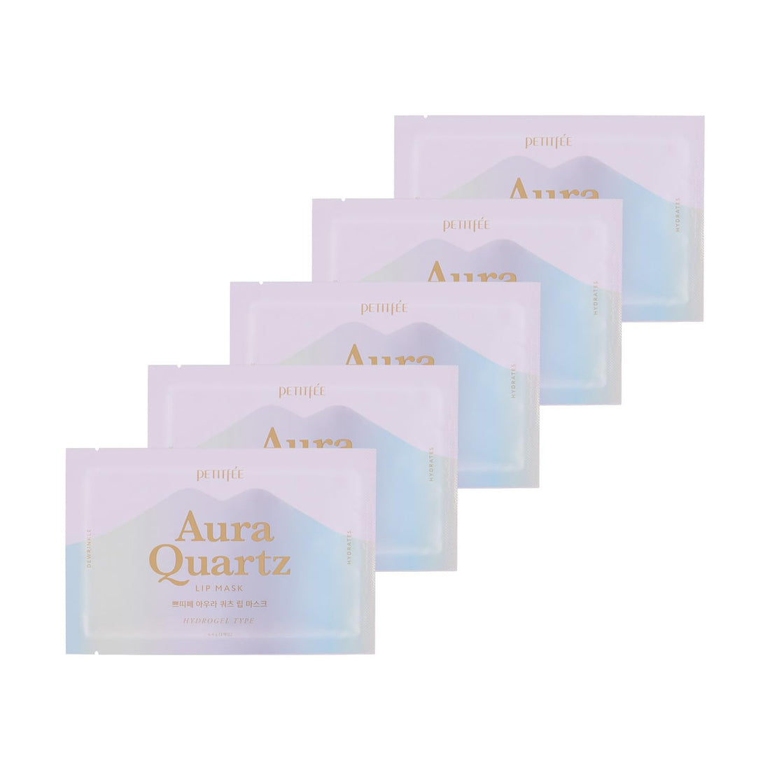 Aura Quartz Hydrogel Lip Mask 5ea - Moisturizing Lip Mask with Retinol, Peptide, Collagen, PDRN, Bakuchiol, Anti-aging Lip Care for Dry Lips, Reduces Laugh Lines, Smooth and Plump Lips Halalzen