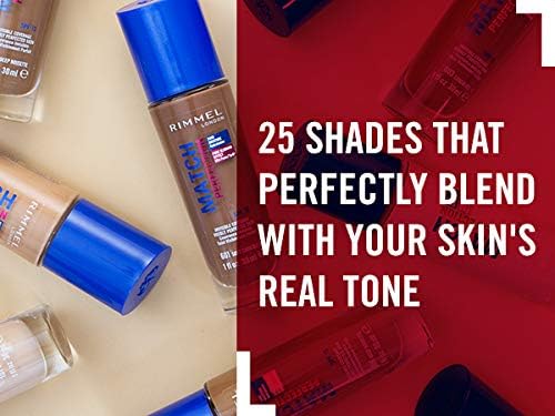 Rimmel Match Perfection Foundation 001 Fair Porcelain, Medium Coverage, 24hr Hydration, No Caking or Creasing, Lightweight, Reduces Imperfections, Invisible Coverage, SPF20, Cruelty Free Halalzen