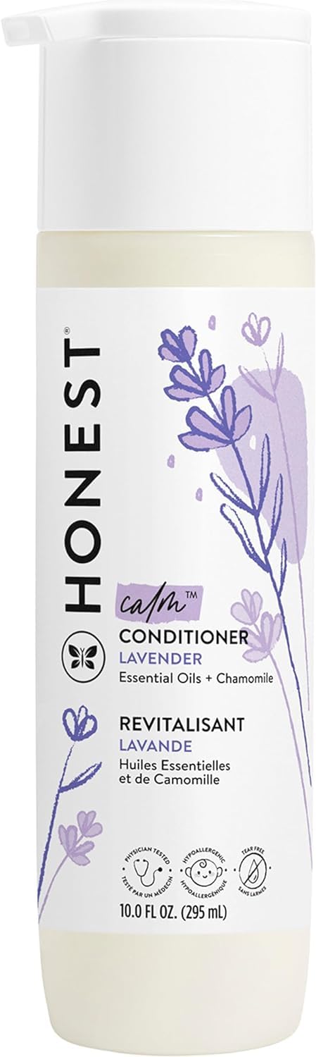 The Honest Company Baby Shampoo, Body Wash & Conditioner Duo, 2-in-1 Cleansing, Silicone-Free, Naturally Derived, Lavender Calm Scent, 20 fl oz Halalzen