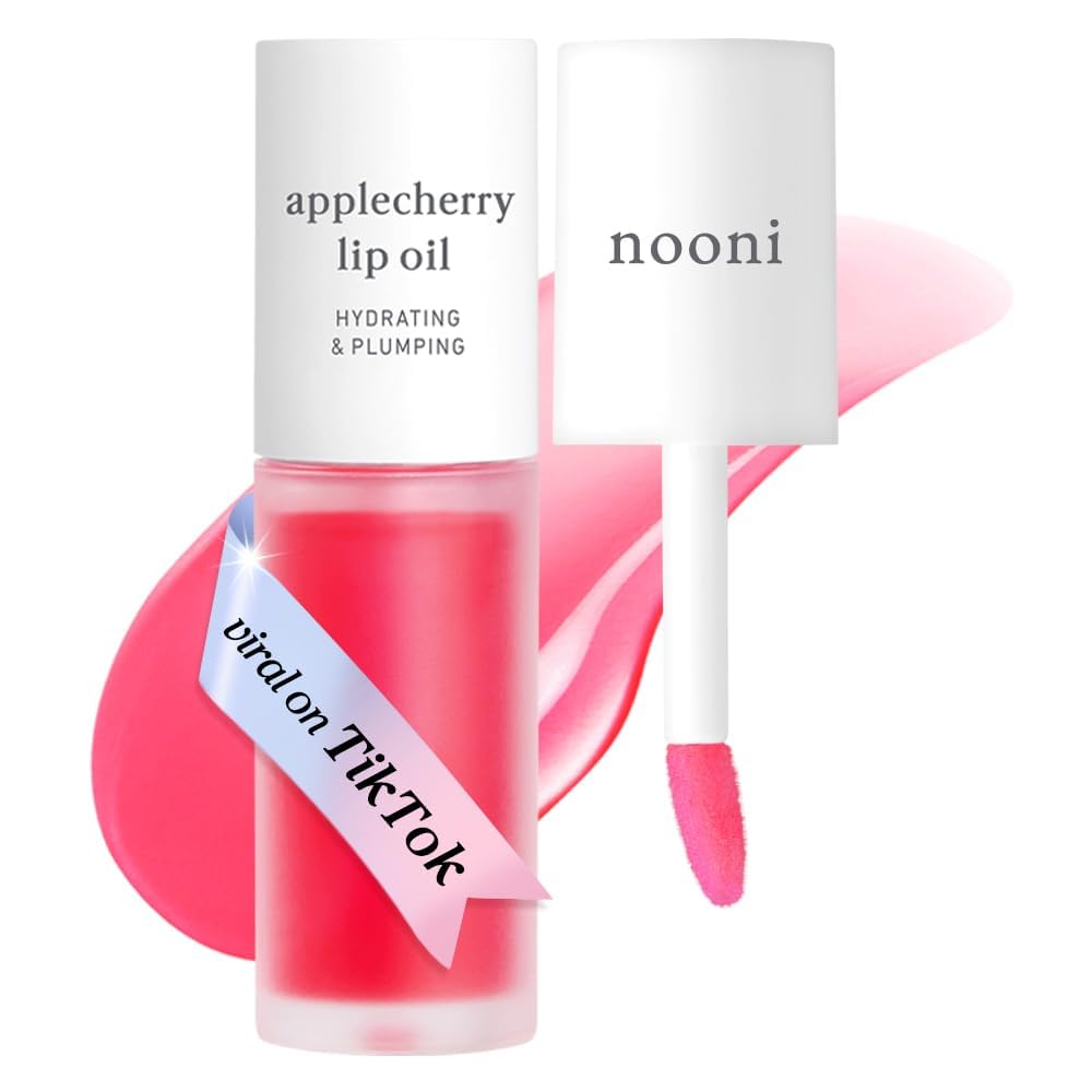 NOONI Korean Lip Oil - Applepeony | Long-Lasting, Moisturizing, Plumping, Revitalizing for Dry Lips, Waterproof, No Peel Off, Hydrating Lip Stain, Stocking Stuffers, Cute Stuff, 0.12 FL Oz Halalzen