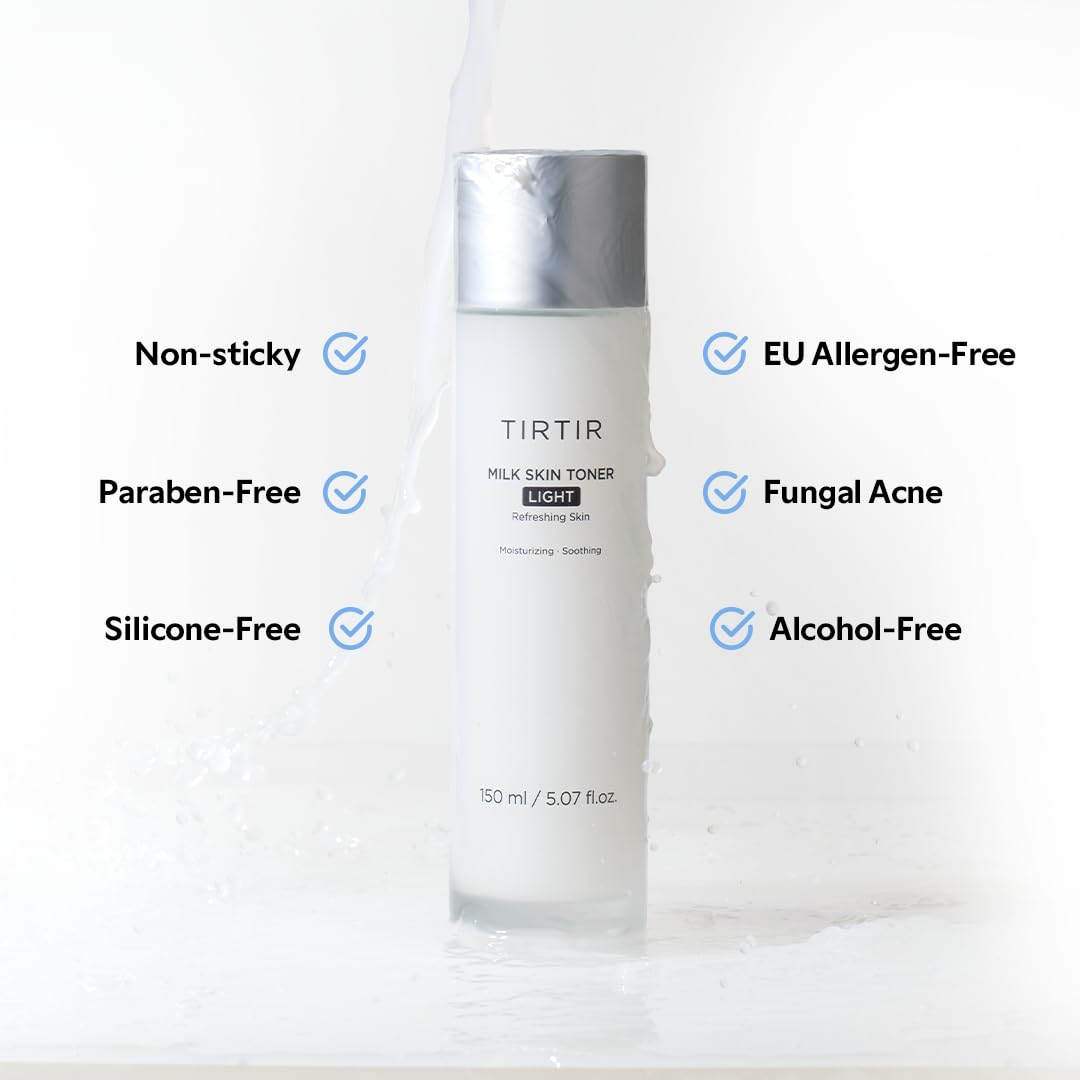 TIRTIR Milk Skin Rice Toner - Deep Moisturizing, Hydrating and Refreshing for face, Niacinamide, Ceramide, Rice Bran Extract, Nature-Oriented Ingredients, Korean Skin Care, Vegan (150ml, Original)