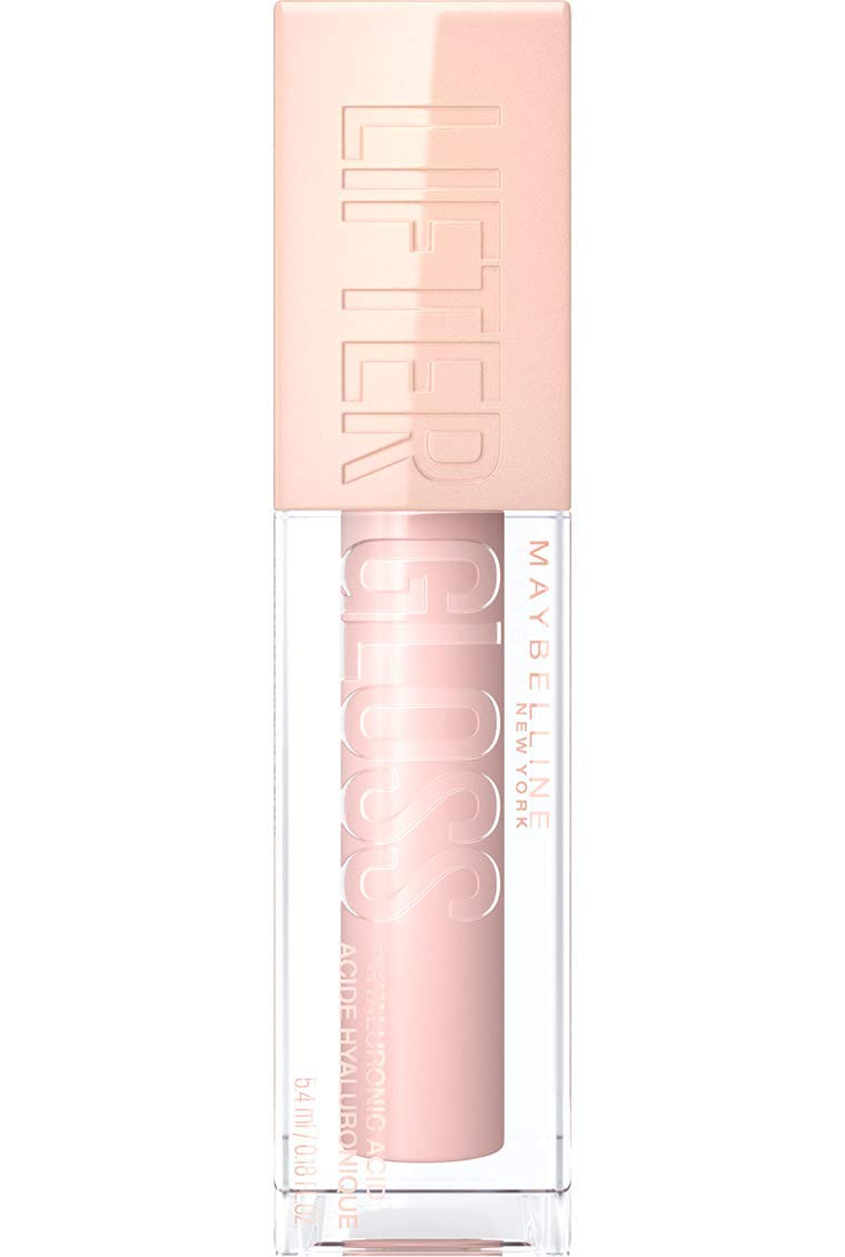 Maybelline Lifter Gloss, Hydrating Lip Gloss with Hyaluronic Acid, 002 Ice (Light Pink), Creates Fuller-Looking, Shiny, Moisturised and Plumped Lips. Non-sticky Halalzen