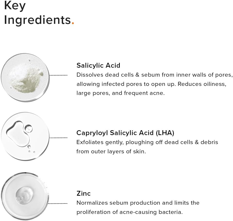 Minimalist 2% Salicylic Acid Face Wash for Oily Skin | Sulphate free, Anti Acne Face Cleanser With LHA & Zinc For Acne or Pimples | Men & Women, 100 ml (Pack of 1)