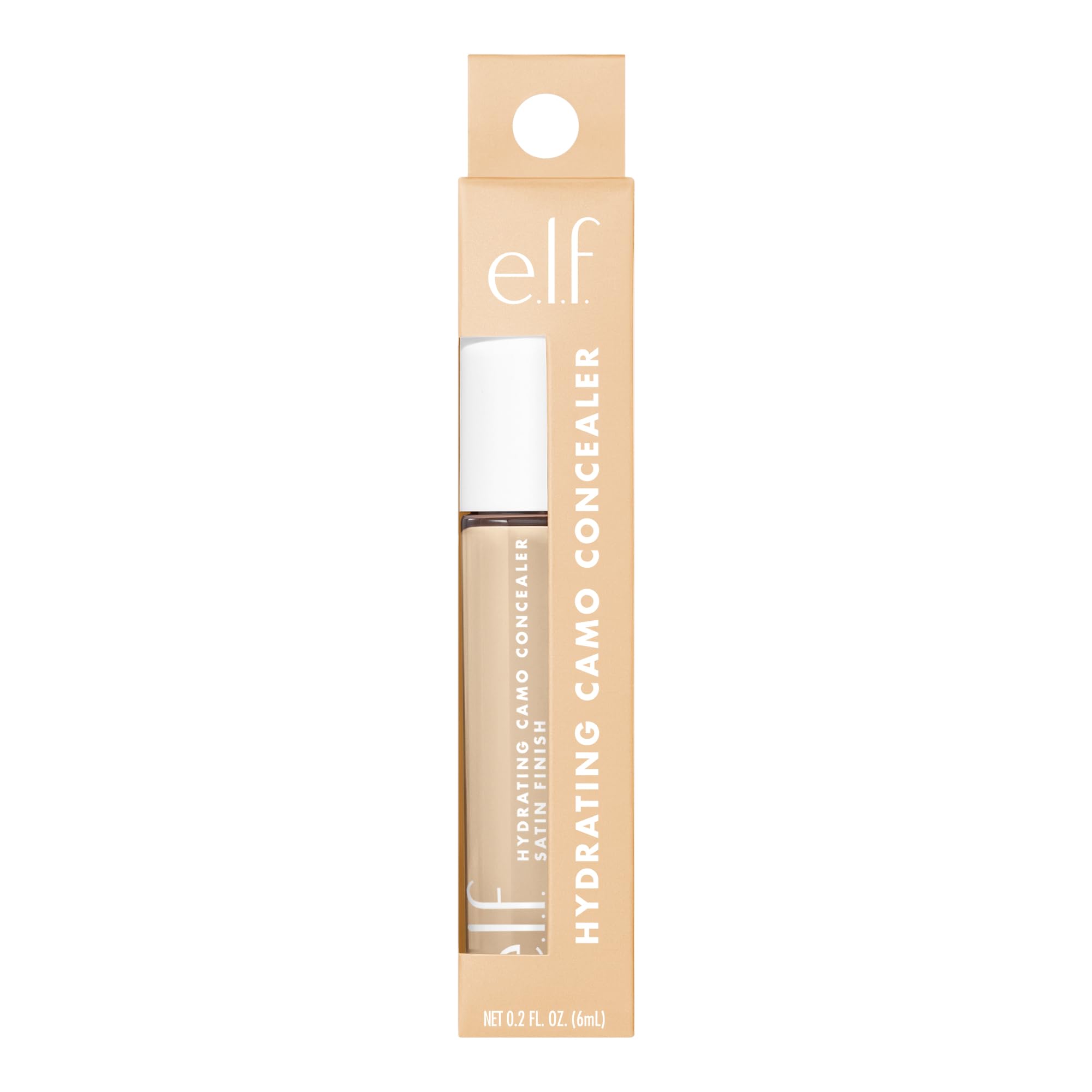 e.l.f. Hydrating Camo Concealer, Satin Finish, Conceals, Corrects & Highlights, Fair Warm, 0.203 Fl Oz (6mL) Halalzen