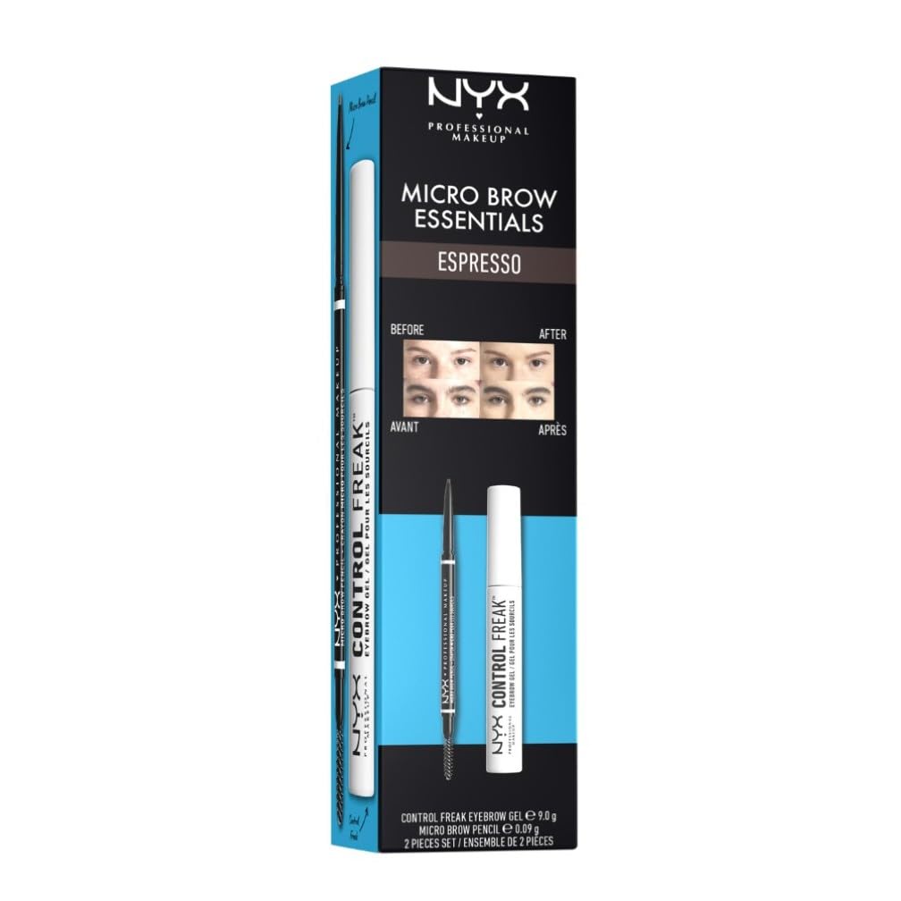 NYX Professional Makeup Brow Pencil, Micro Brow Dual Ended Ultrafine Pencil Tip with Mechanical Brow Tool and Spoolie Brush, Vegan Formula, Shade: Ash Brown