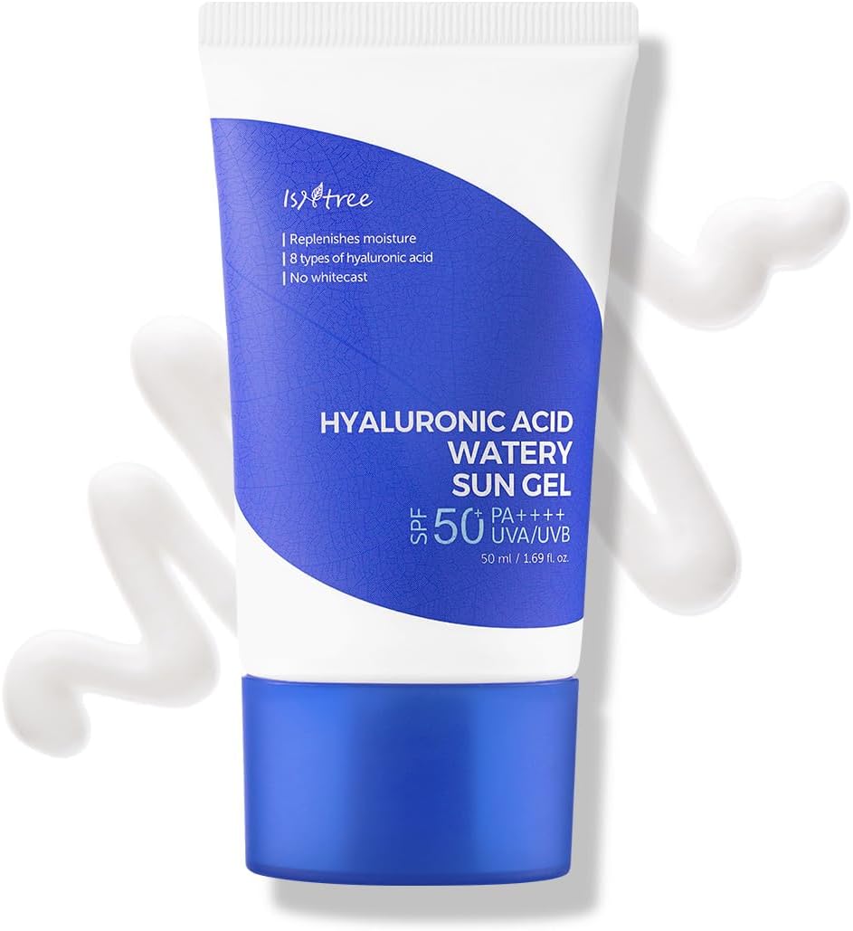 ISNTREE Hyaluronic Acid Watery Sun Gel 50 ml | SPF 50+ PA++++ | Korean Sunscreen | Lightweight & Hydrating Gel | No White Cast | Daily UV Protection