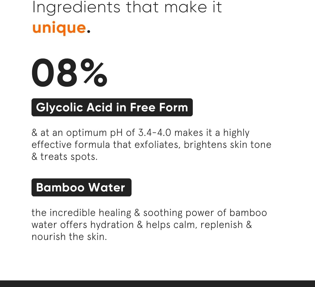 Minimalist 8% Glycolic Acid Toner for Glowing Skin | Multi-Functional Exfoliating Toner with Bamboo Water for Body, Face, Underarms & Scalp | For Women & Men | 5 Fl Oz / 150 ml